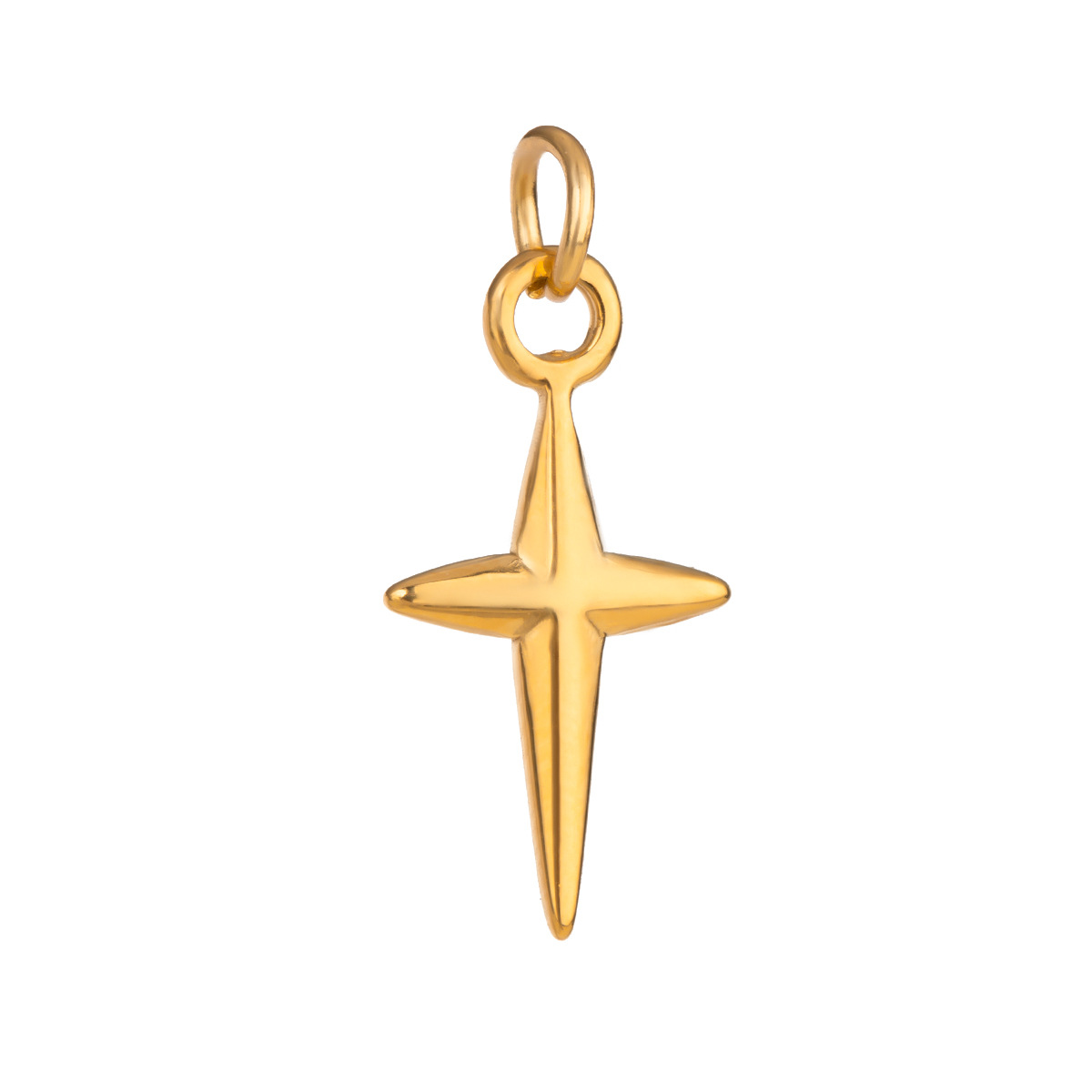 Gold color / 1 Piece Simple Series Cross Shape Stainless Steel 18K Gold Color Plated Women's Pendants Picture8